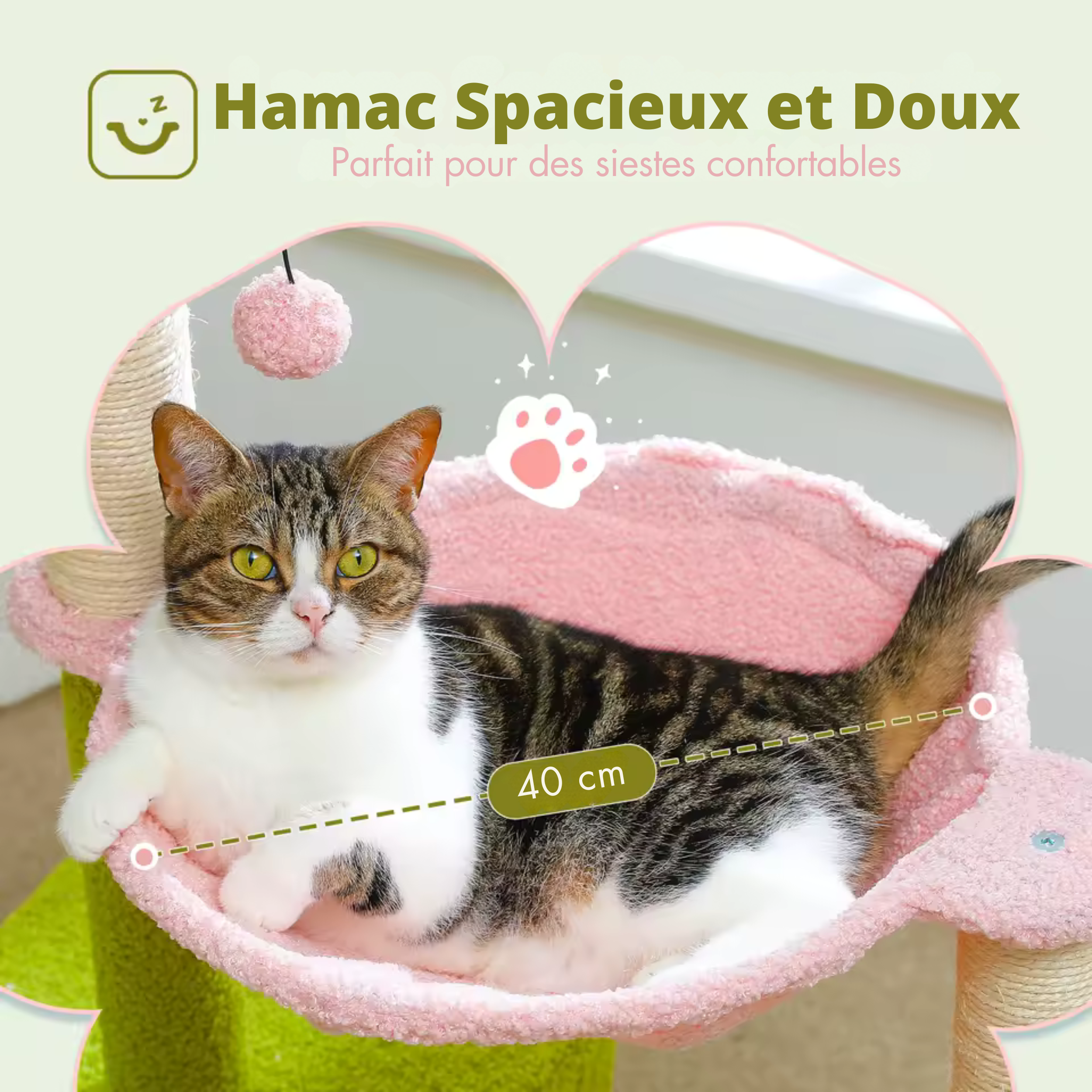 Arbre à Chat Fleur et Hamac