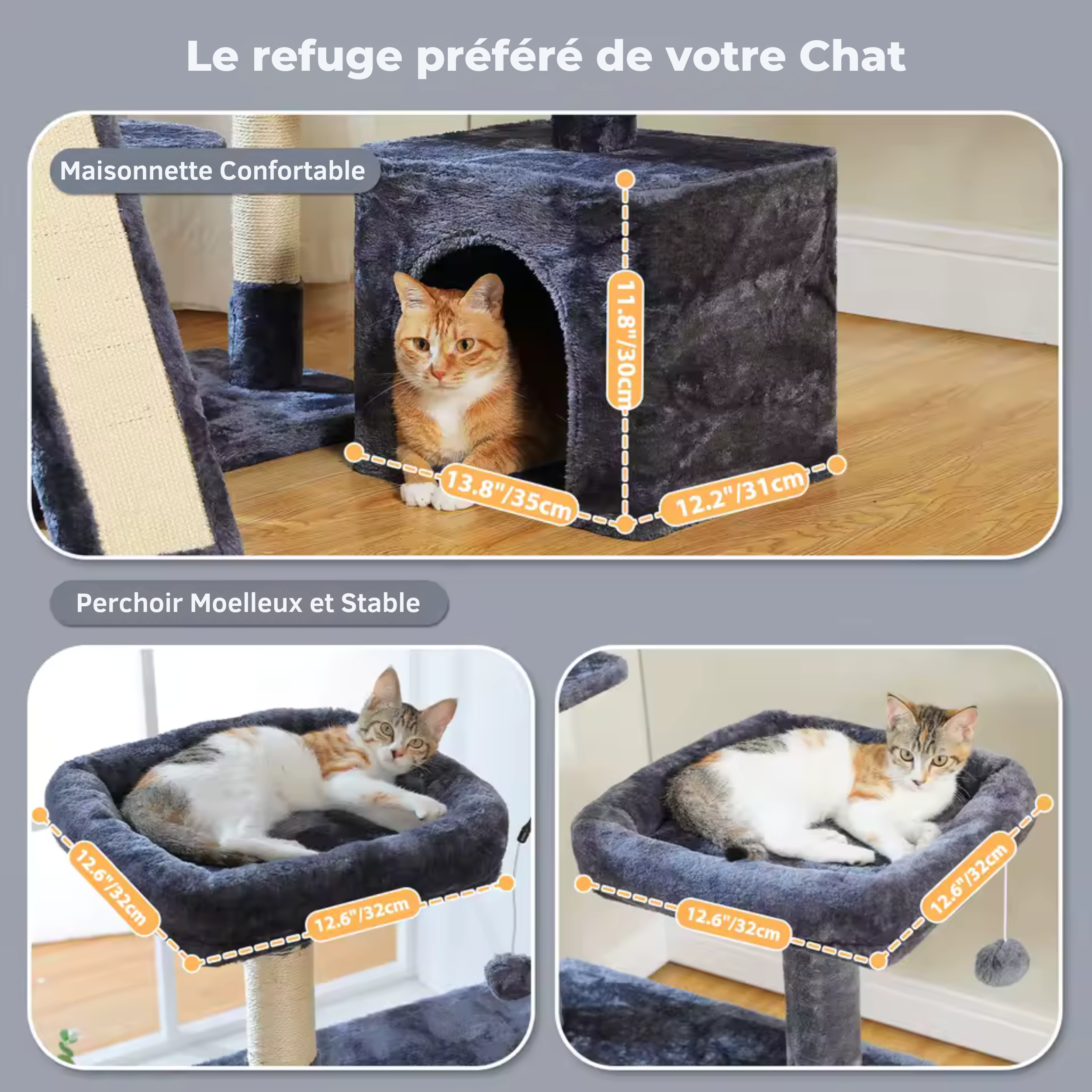 Arbre à Chat avec Jouets intégrés